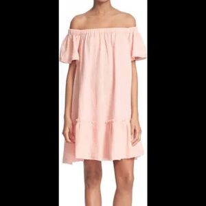 Rebecca Taylor Blush Off-Shoulder Dress